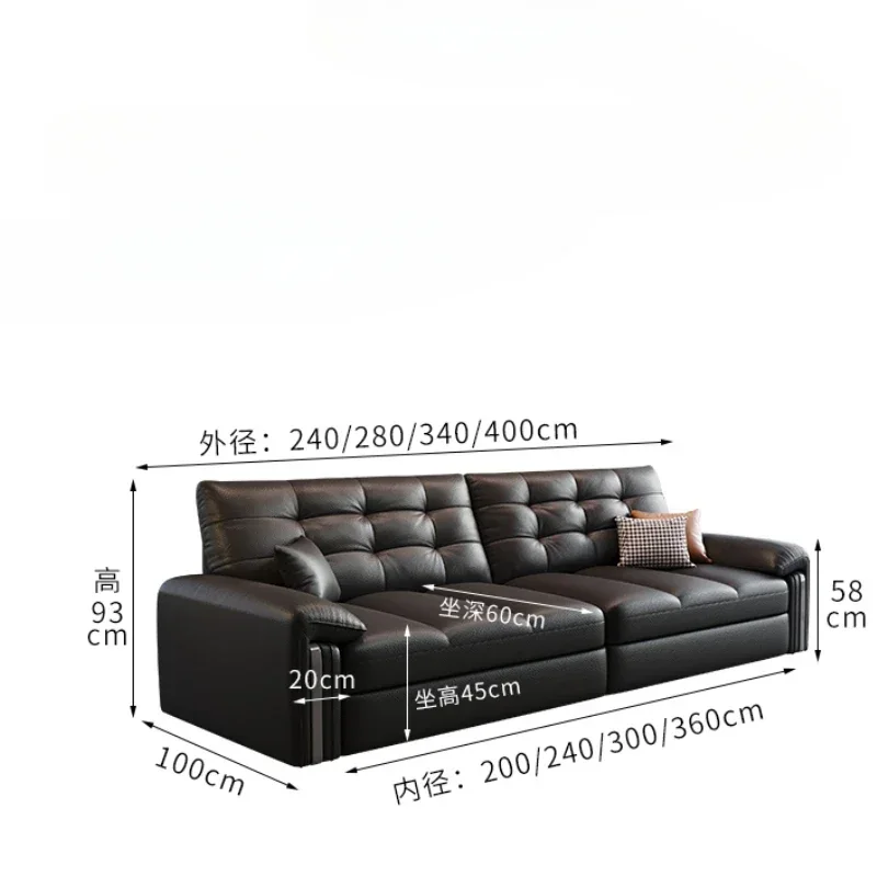 Italian Designer Living Room Sofa Genuine Leather Floor Folding Lazy Sofa Loveseat Recliner Divano Soggiorno Apartment Furniture