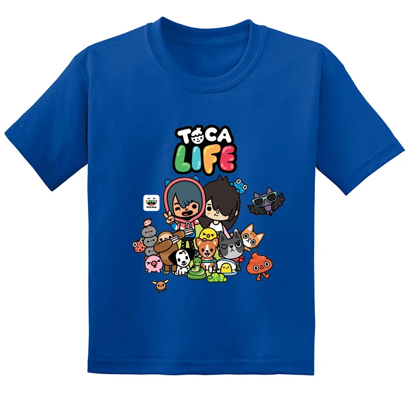 Hot Sale Toca Life World Game Print Cartoon Kids T-shirt Baby Boys Girls Clothes Summer Children Cotton Short Sleeve T shirt