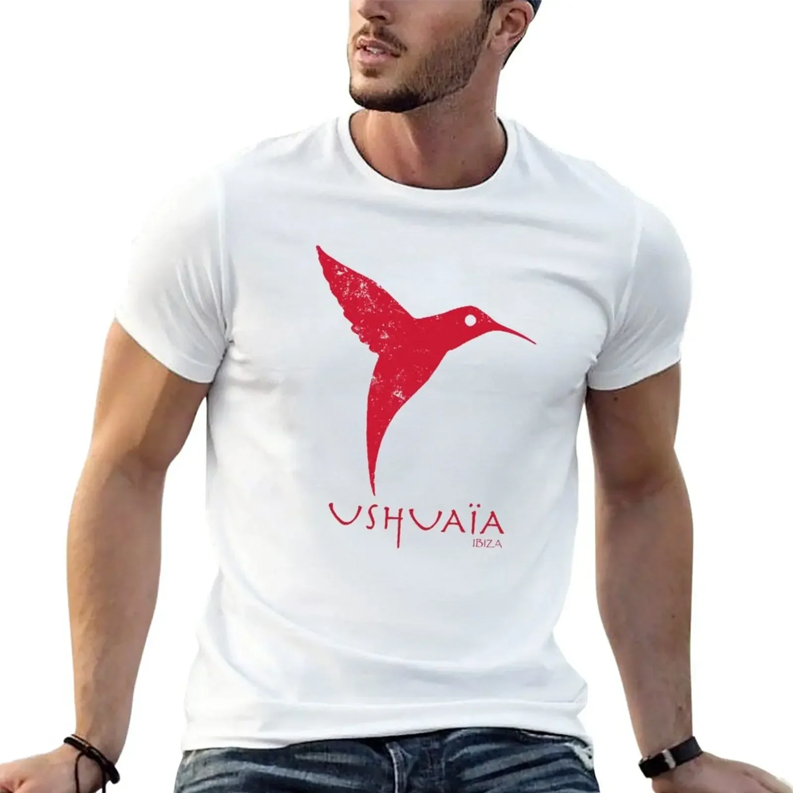 New Ushuaia Ibiza Party T-Shirt Cute Top Short Sleeve Sport Sweat Wicking Summer Clothing Men Cotton