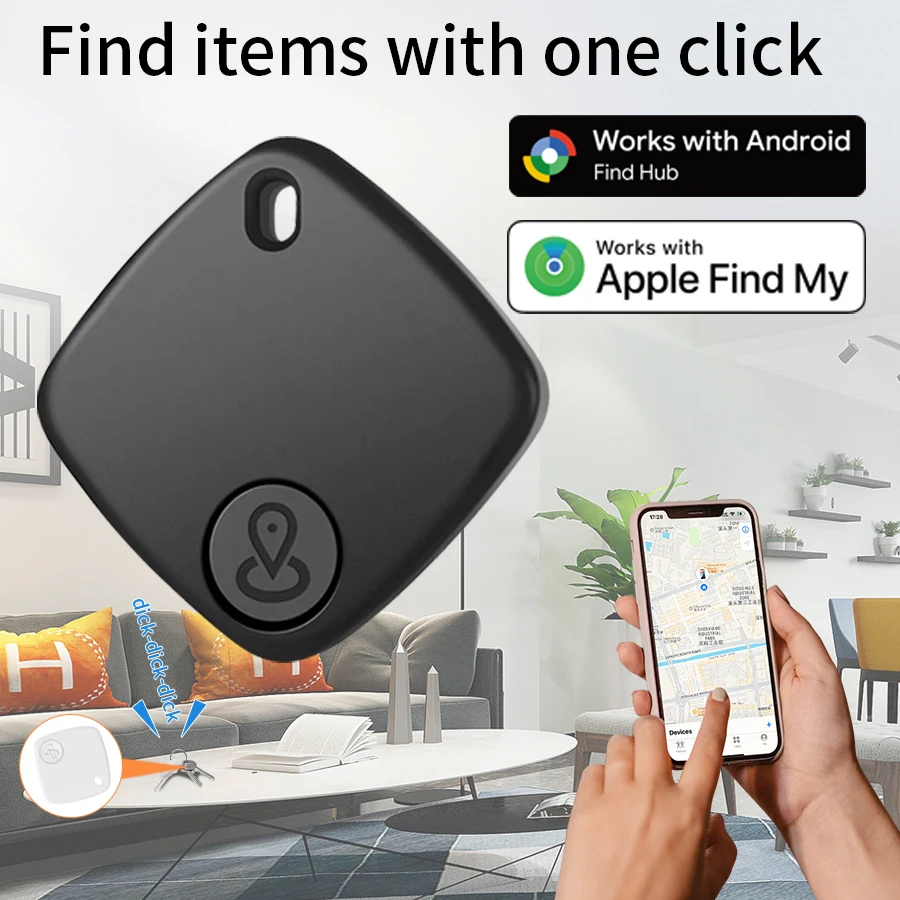 

Bluetooth GPS-трекер для поиска и защиты от потери: устройство для животных, детей, сумок, кошельков, багажа. Работает с приложениями Android, Google, iOS и Find My.