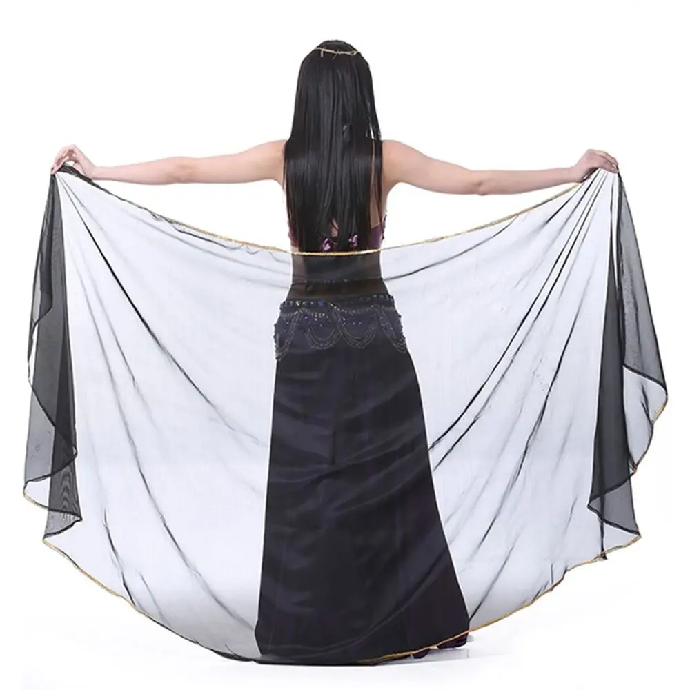 Modische Leichte Bauchtanz-Schleier aus Seide, Langer Tanzschal für Frauen, Chiffon-Schal für Lateinamerikanischen und Bauchtanz, Show-Kostüme – Detail 7