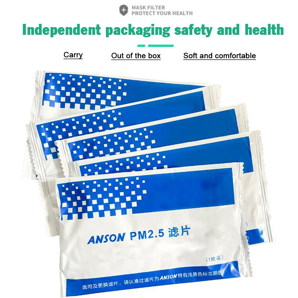 1/2 pz Anti Haze facile da trasportare sicuro da usare filtro a carbone attivo a 5 strati materiali di alta qualità maschera non allergica antipolvere
