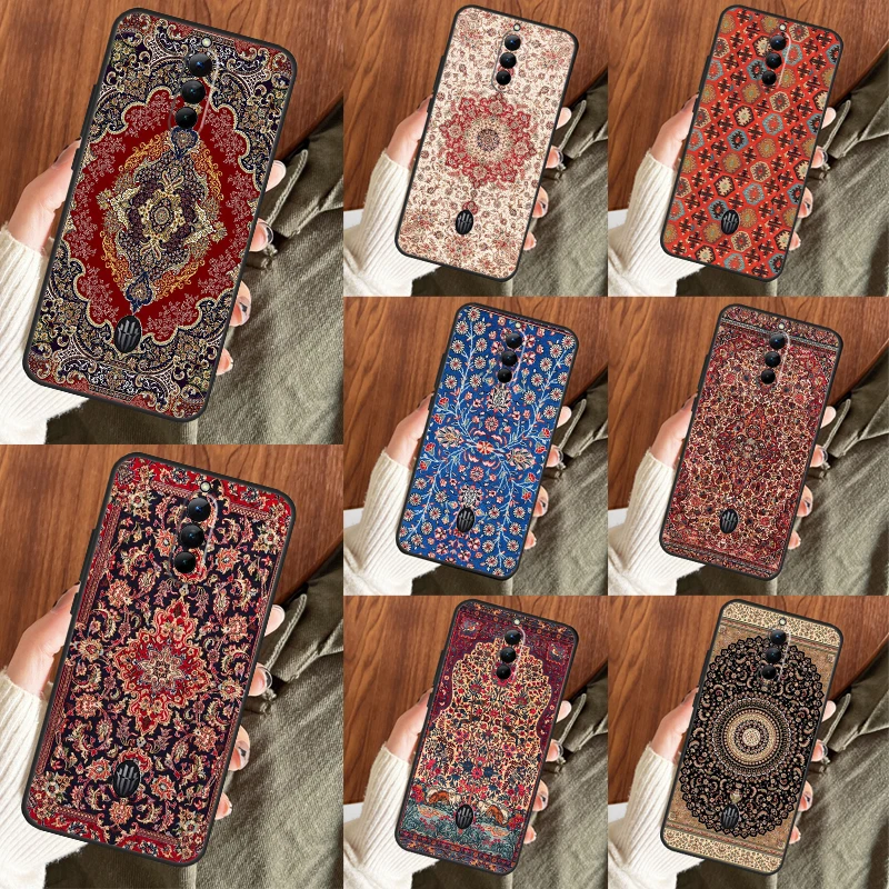 Retro Ethnic Carpets Turkish Rug Phone Case For ZTE Nubia Red Magic 6 7 6S 7S Pro 6R 5S 5G Redmagic 8 Pro Plus Cover Coque