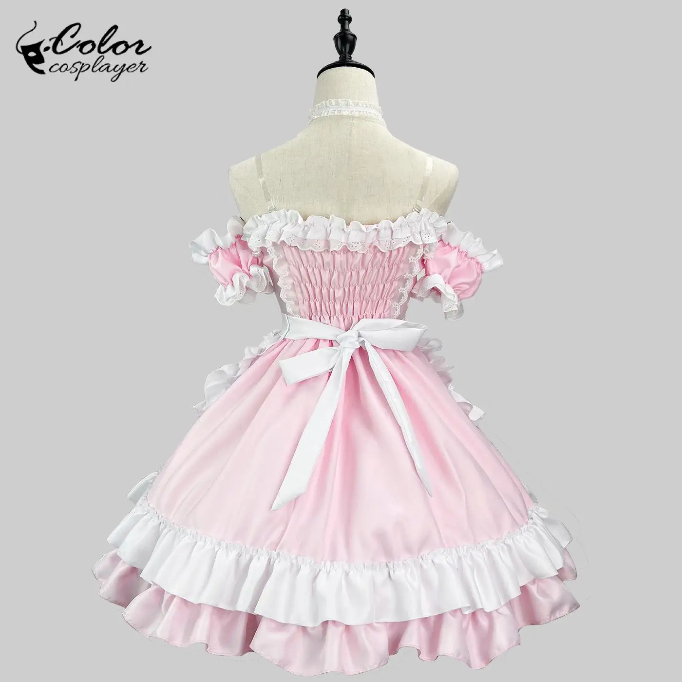 Color Cospalyer Lolita Dress Suit Maid Pink Japanese Maid Dress Women Lolita Halloween Cosplay Costume Coffee Servant Outfit