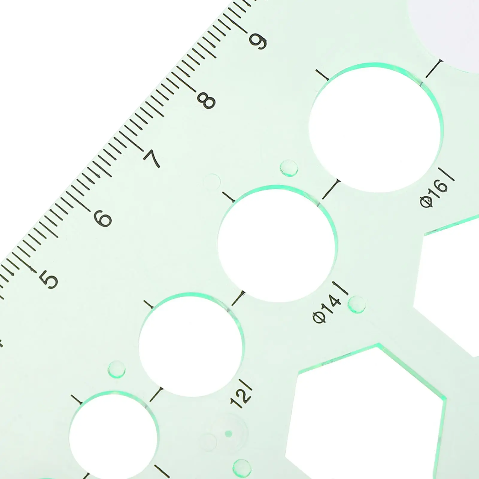 2Pcs Transparent Drawing Template Circle Stencil Multifunction Drafting Tools Plastic Geometric Ruler Supplies Clear