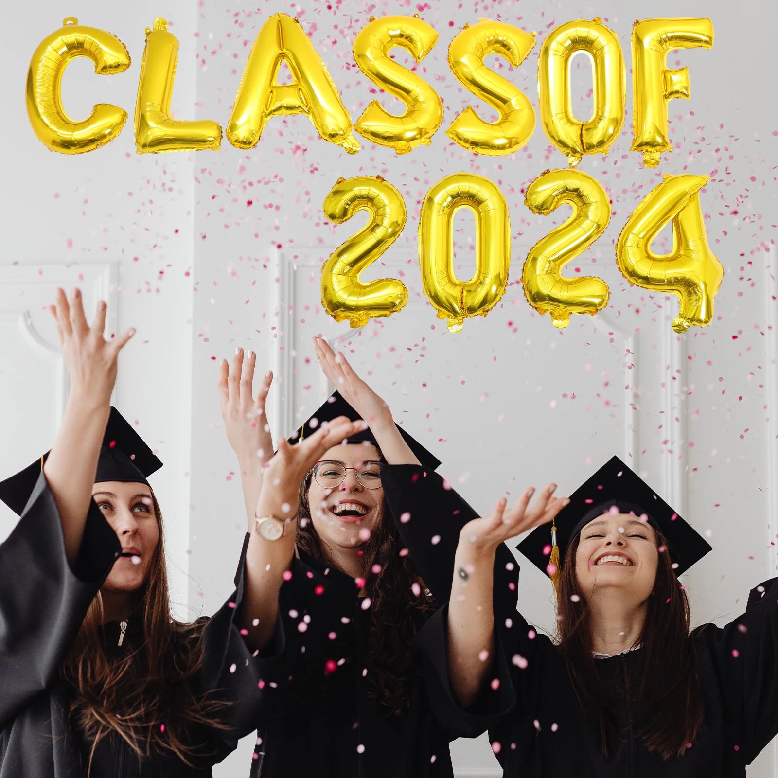 

Graduation Balloon Set CLASSOF 2024 Golden Foil Reusable Party Decoration Indoor Outdoor Photo Background Decorative