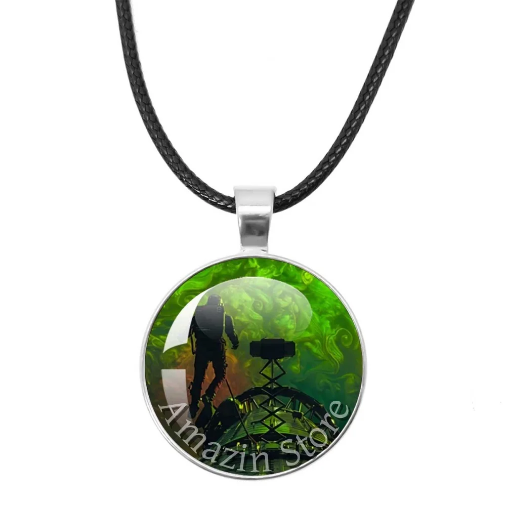 25mm Leather Necklace New Style Ryan Gosling Project Hail Mary Laser Reflective Handmade Glass Pendant Decorations GiftsTH007