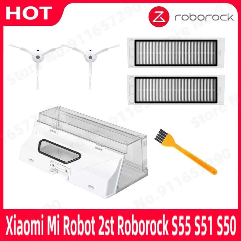 For Xiaomi Mi Robot 2st Roborock S55 S51 S50 S6 T6 Dust Box Spare Parts Vacuum Cleaner Hepa Filter Replacement Accessories