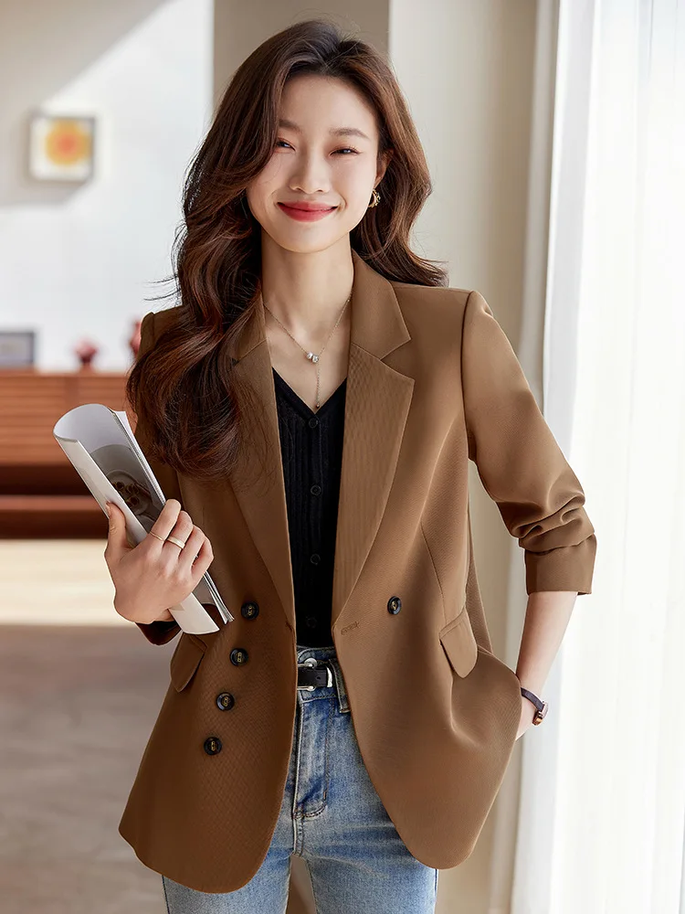 2024Spring New Small Business Suit Coat Women's Korean-Style Dignified Sense of Design Suit Loose Business Wear Casual Coat