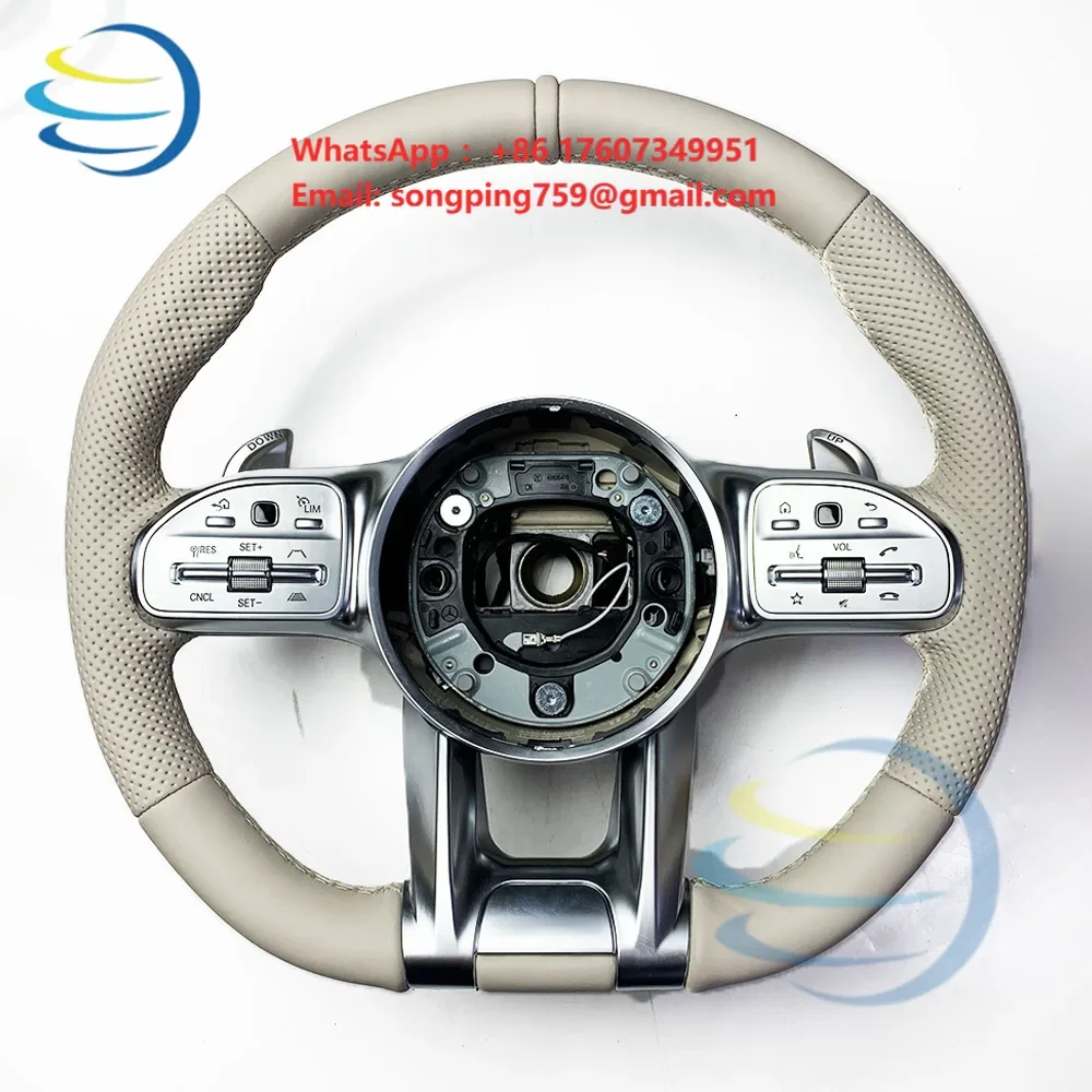 Custom for Mercedes benz Amg CLS W218 W219 550 500 Class W116 W126 W140 W220 W221 W222 W223 Hand-Stitched Leather Steering Wheel