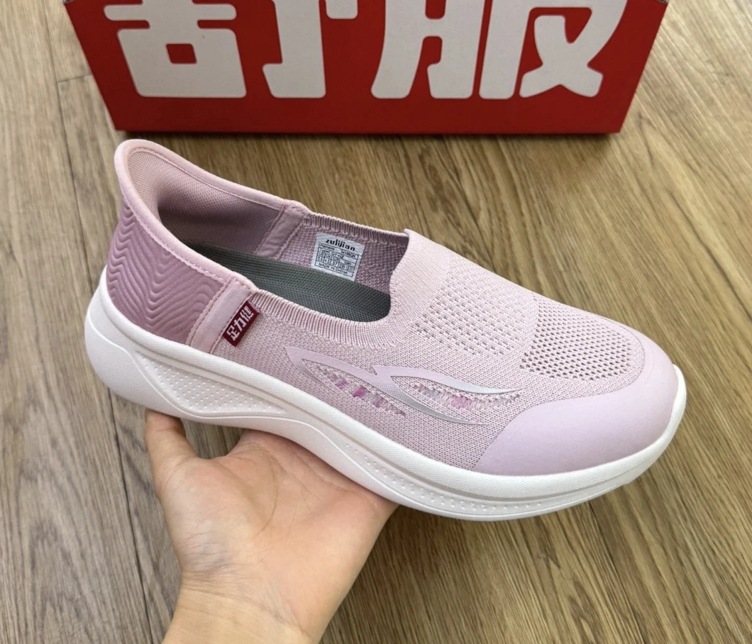 spring-summer-mesh-breathable-fashionable-senior-women's-walking-shoes-slip-on-round-toe-low-heel-thick-bottom-casual-footwear