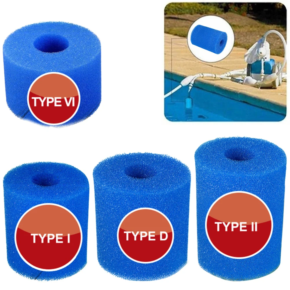 

1 Pack For Intex Type I/II/VI/D Washable Swimming Pool Filters Sponge Reusable Foam Cleaner Tub Filter Cartridge Garden Tools