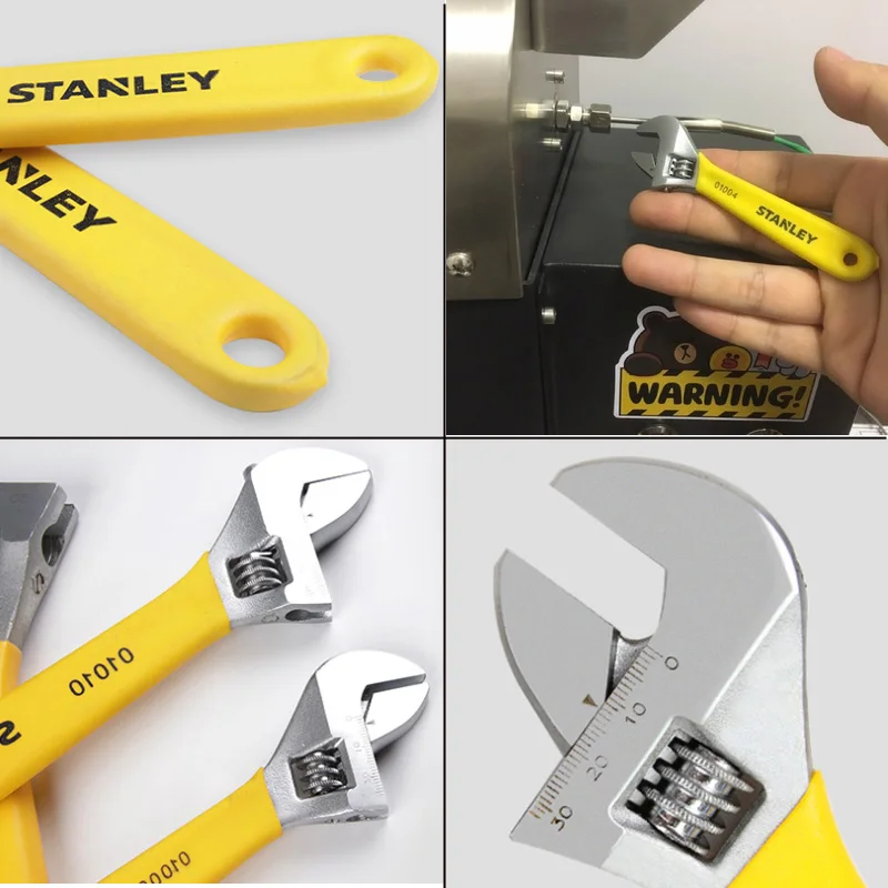 Stanley 4/6/8/10/12/15/18 Inch Adjustable Wrench Multifunctional Large Opening Industrial Thickened Plate Universal Wrench