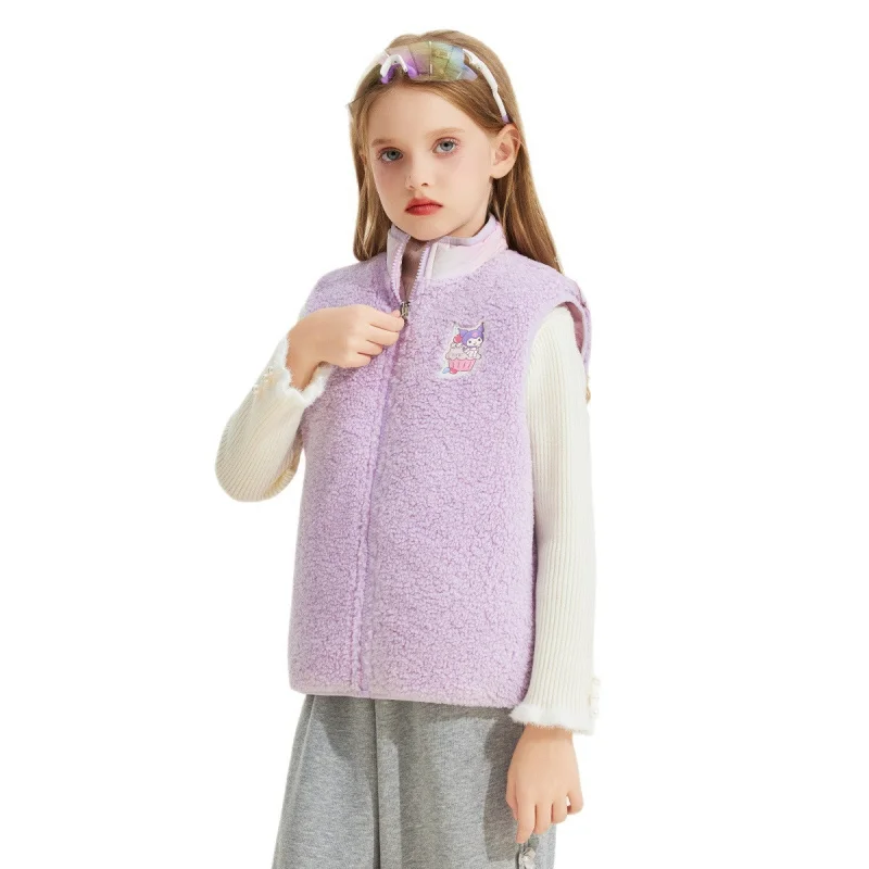【Officially authorized】Girls Winter Vest Reversible Jacket Color-blocking Gradient Design Perfect Christmas、New Year Gift