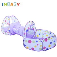 IMBABY 3 In 1 Children Balls Pool Toys Tent Crawling Tunnel Foldable Baby Ballon Playpen Kids Tent Ball Pit Baby Playground