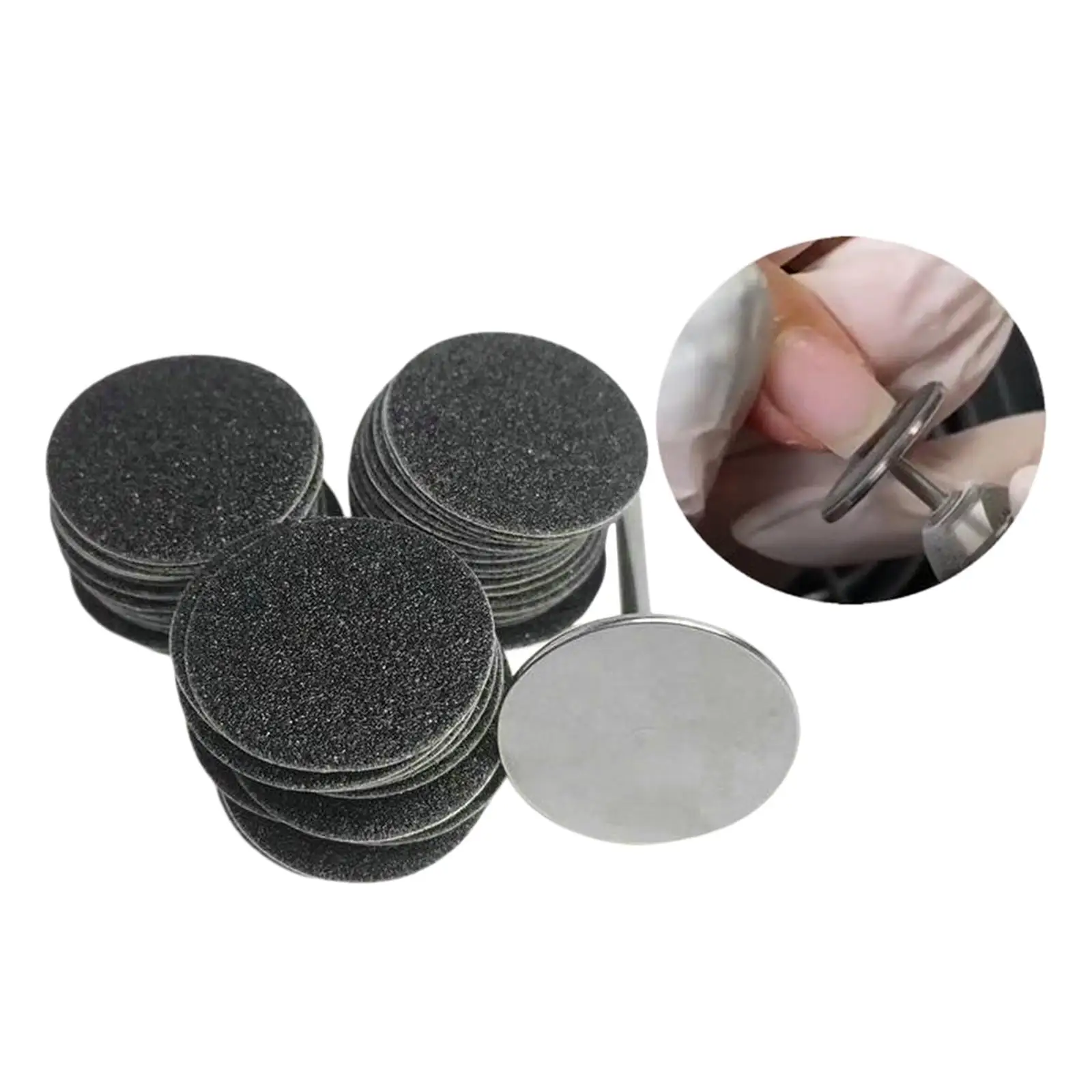 電動角質除去機および爪磨き機用のステンレス鋼ディスクフットファイルリフィル付き交換可能なサンディングペーパー