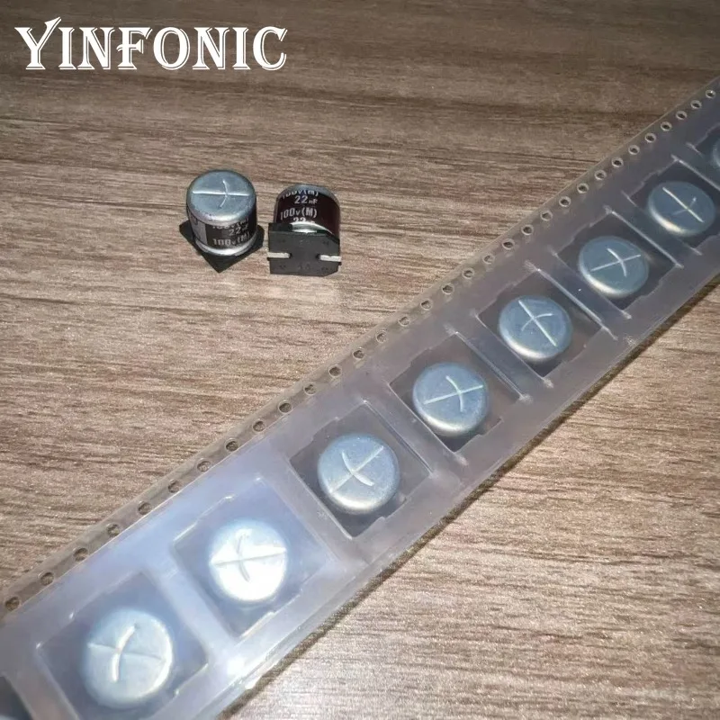 10 Pz/100 Pz Genuino ELNA 100V22uF RVJ Serie 10x10mm SMD Condensatore 22uF SMD Tipo di Chip Condensatori Elettrolitici In Alluminio