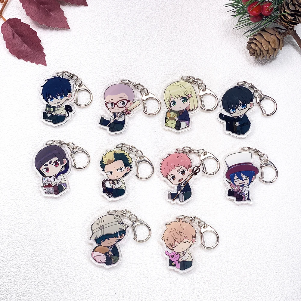 10 Stück Anime Ao no Exorcist Blue Exorcist Niedliche Schlüsselanhänger-Accessoires Acryl-Anhänger für Taschen Schlüsselhalter Rucksack-Dekoration – Detail 2