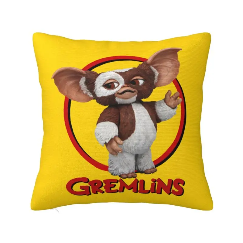 Funny Gremlins Cushion Cover 45x45 Decoration Printing Gizmo 80 Movie Mogwai Monster Retro Sci Fi Throw Pillow for Sofa Two Side