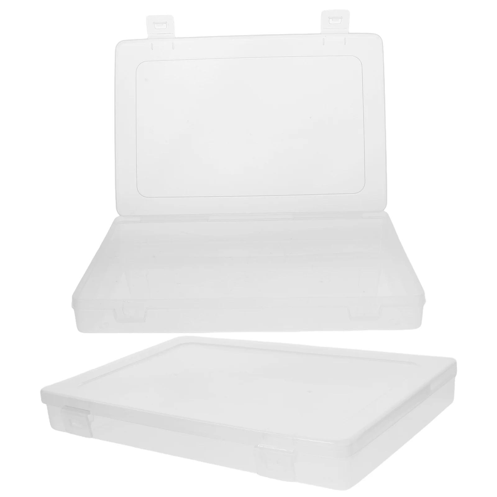 2 قطعة صندوق ملفات شفاف حافظة تخزين المستندات البلاستيكية للمنزل والمكتب وتنظيم السفر وحامل مجلة الصور الورقية #2