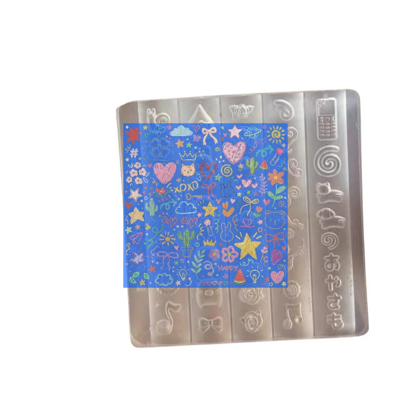 3D Silicone Nail Art Mold With Cute Cartoon Multiple Patterns Nonstick For DIY Nail Decoration Charm Making Tools