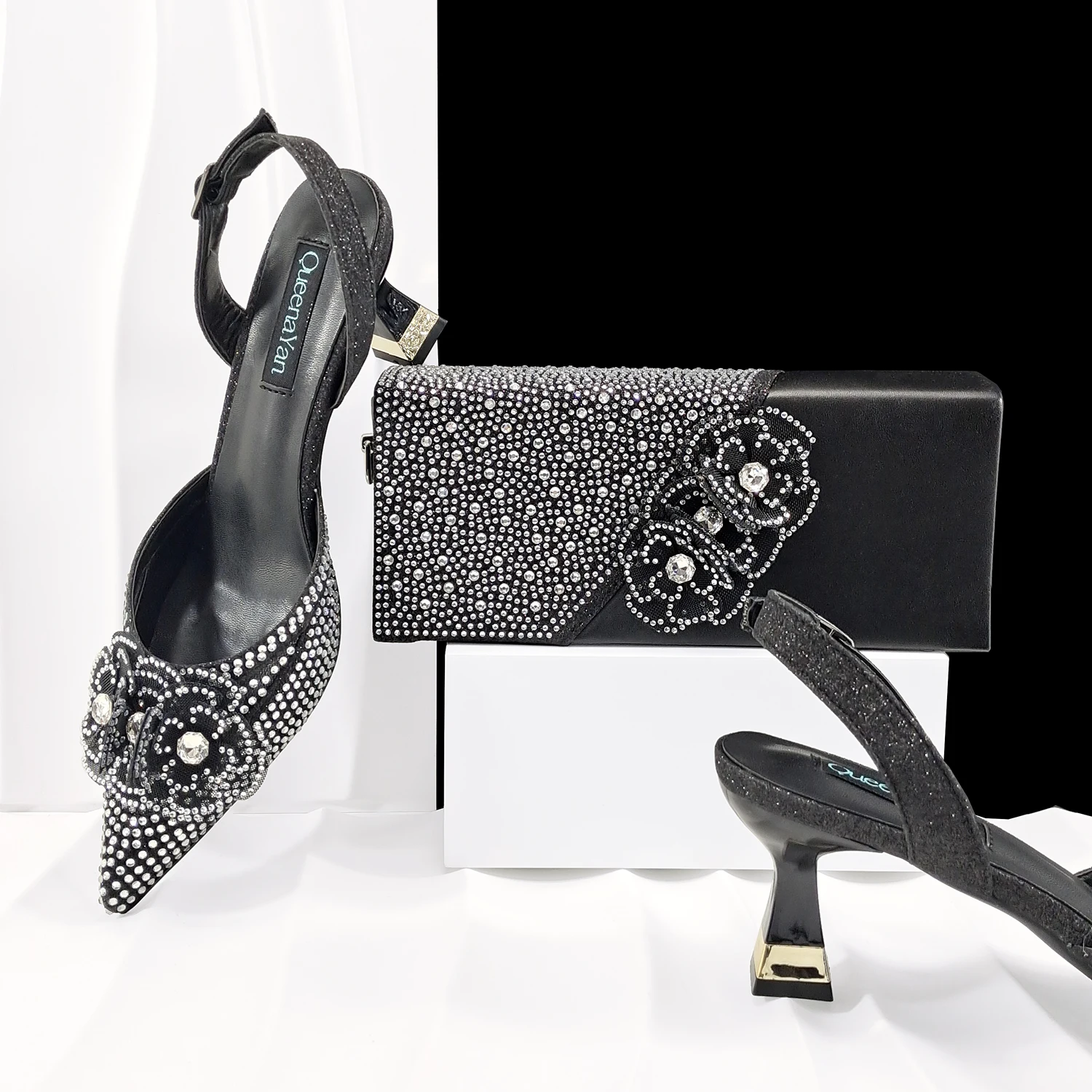 Doershow  Lastest Italian Design Fashion Style Ladies Shoes with Matching Bag Set 2026 Nigerian Shoes and Bag Set!   SQ1-1