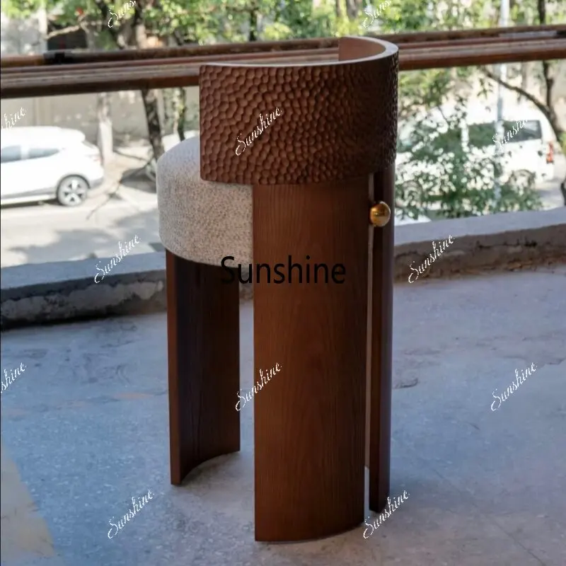 New Chinese solid wood tea stool hotel clubhouse shoe changing stool