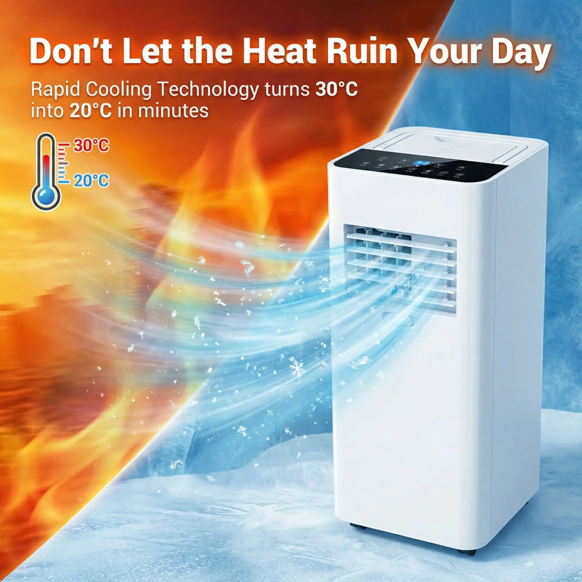 Portable Air Conditioner with Instant Cooling Mobile Design & Energy Saving