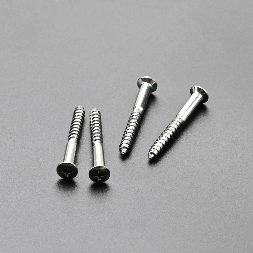 

4 Pcs Guitar Neck Joint Board Screws 44 6mm x 5mm Metal Mounting Plate Hardware Replacement Parts Accessories Electric Bass