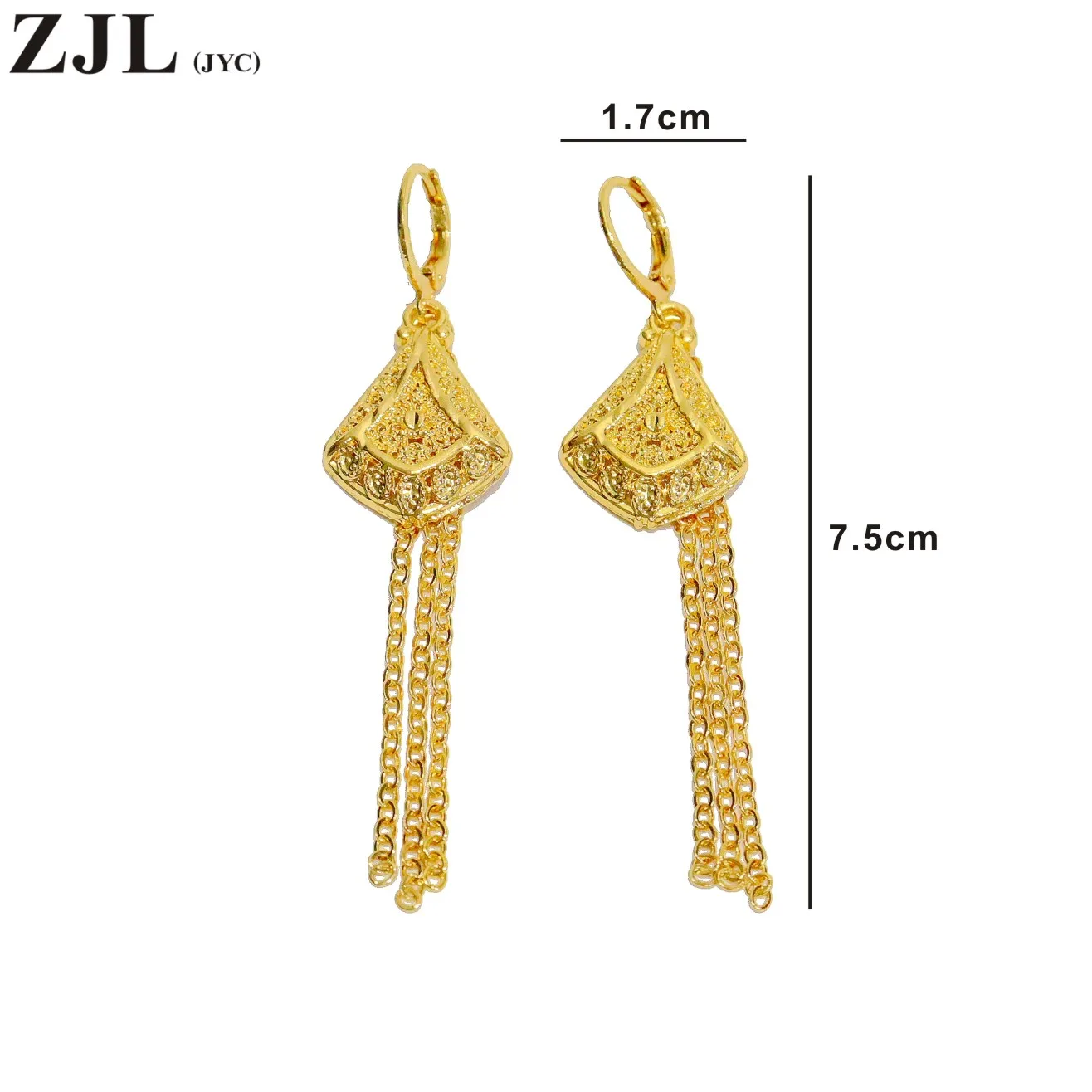 24K Gold Plated Dubai-Inspired Tassel Earrings for Women