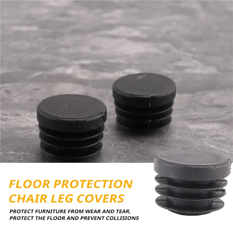24Pack Chair Table Legs Plug 22Mm Diameter Round Plastic Cover Thread Inserted Tube To Protect The Floor And Bumps