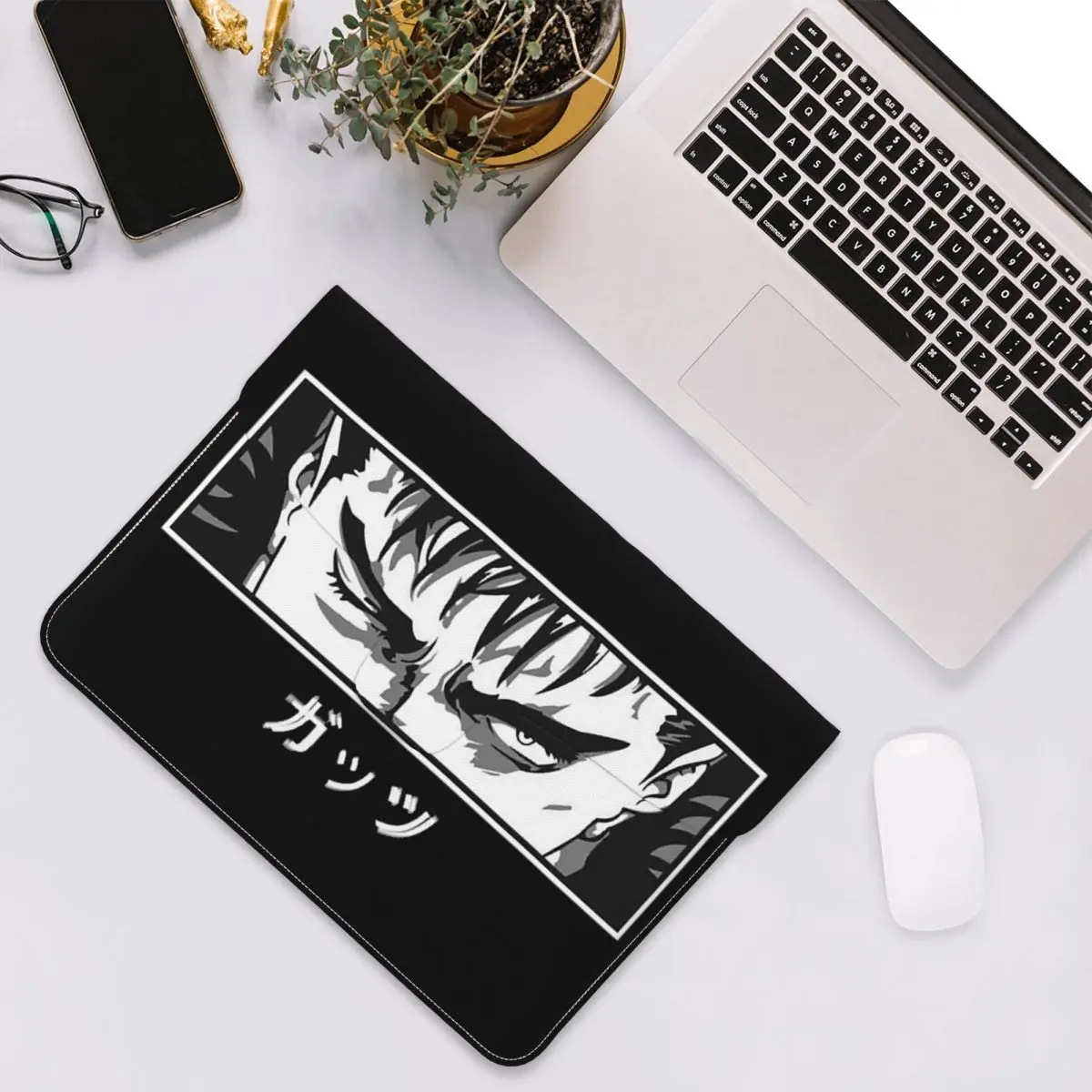 Japanese Anime Berserk Logo PU Leather Horizontal Laptop Sleeve Shockproof Soft Lining Notebook Case 13 Inch
