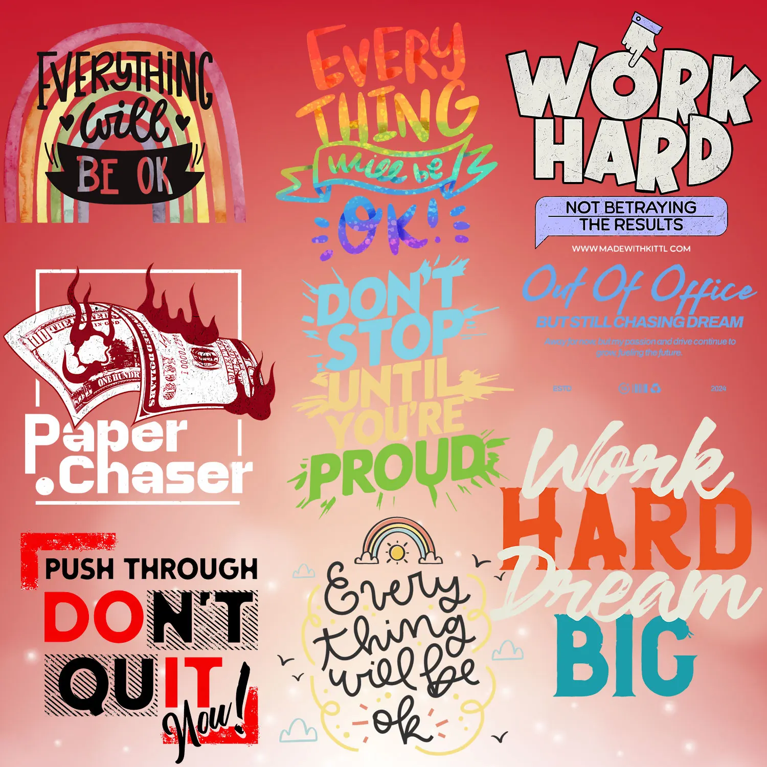 Every Thing is OK Do it with Passion Inspirational writing Iron on Picture on Clothes Firm and Fadeless Stickers DIY Craft