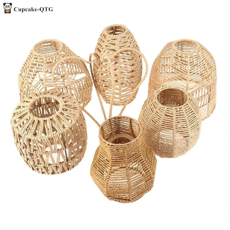 1PC Simulated Rattan Hanging Lamp Shade Handmade Weave Lampshade For Home Restaurant Cafe Hotel Decor