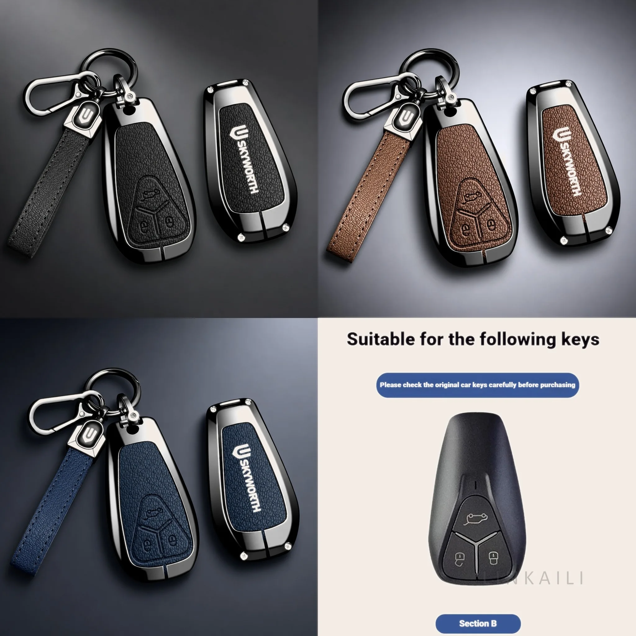 Fundas de aleación de zinc para llaves de coche compatibles con Skyworth EV6, Skyworth ET5, HT-i, HTI, Imperium, SEV, Elaris Beo, Phev