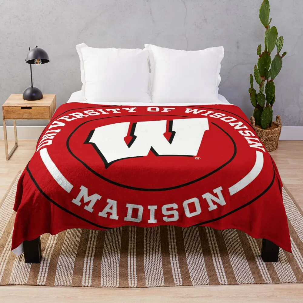 UW-Madison Throw Blanket Weighted Summer bed plaid Personalized Gift Blankets