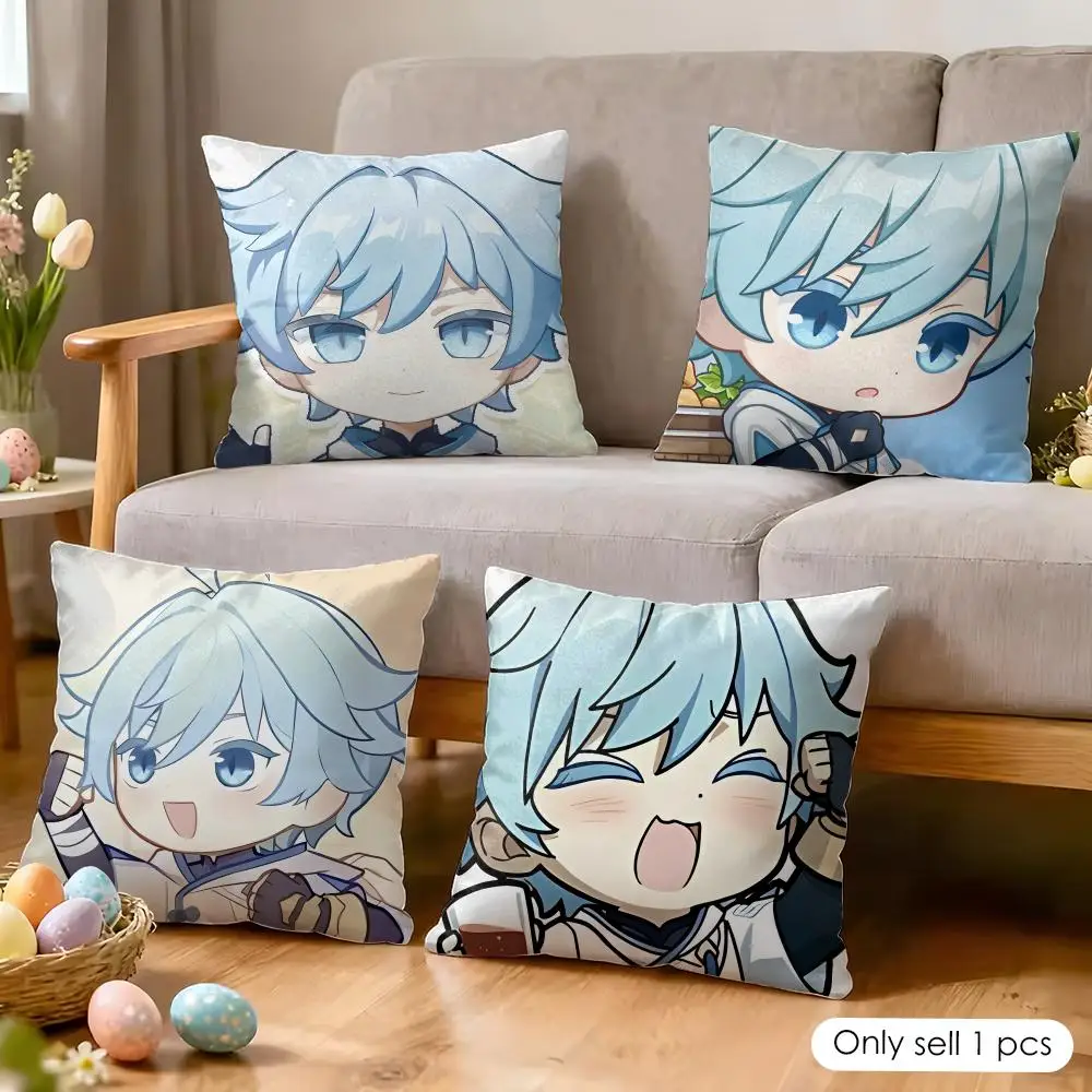 

Милая наволочка Chongyun Genshin Impact из шелковистого короткого плюша с невидимой молнией, пылезащитная, для дивана, для домашнего декора