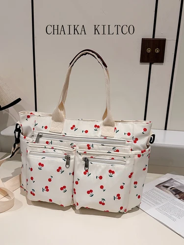 CHAIKA KILTCO bolso de mano coreano con estampado bonito, nuevo bolso de hombro informal de gran capacidad, bolso cruzado de moda 2025