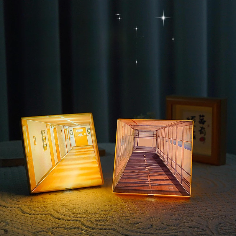 Magical 3D Naked Eye Visual Night Light Wall Lamp Living Room Home Creative High-end Atmosphere Light Sleep