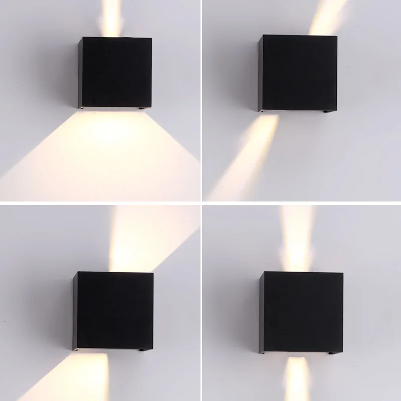 Applique Murale LED Imperméable Carrée à Intensité Réglable, Luminaire d'Extérieur Idéal pour une Cour, un Hôtel, une Villa, des Escaliers ou un Salon