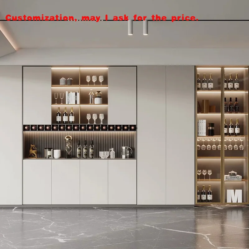 

custom.Luxury Customizable Space Saving Modern Solid Wood Red Wine Cellar Cabinet Display