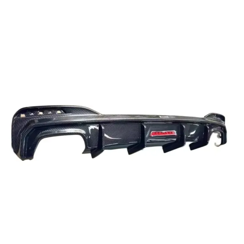 T for BMW 5 Series G30 G38 Dry Carbon Fiber Body Kit Rear Diffuser Rear Lip