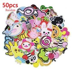 50 Pcs lotto Cute Boys Girls Animals patch Pack per abbigliamento Bulk Mix Iron Sew On Kids Baby Anime ricamato all'ingrosso casuale