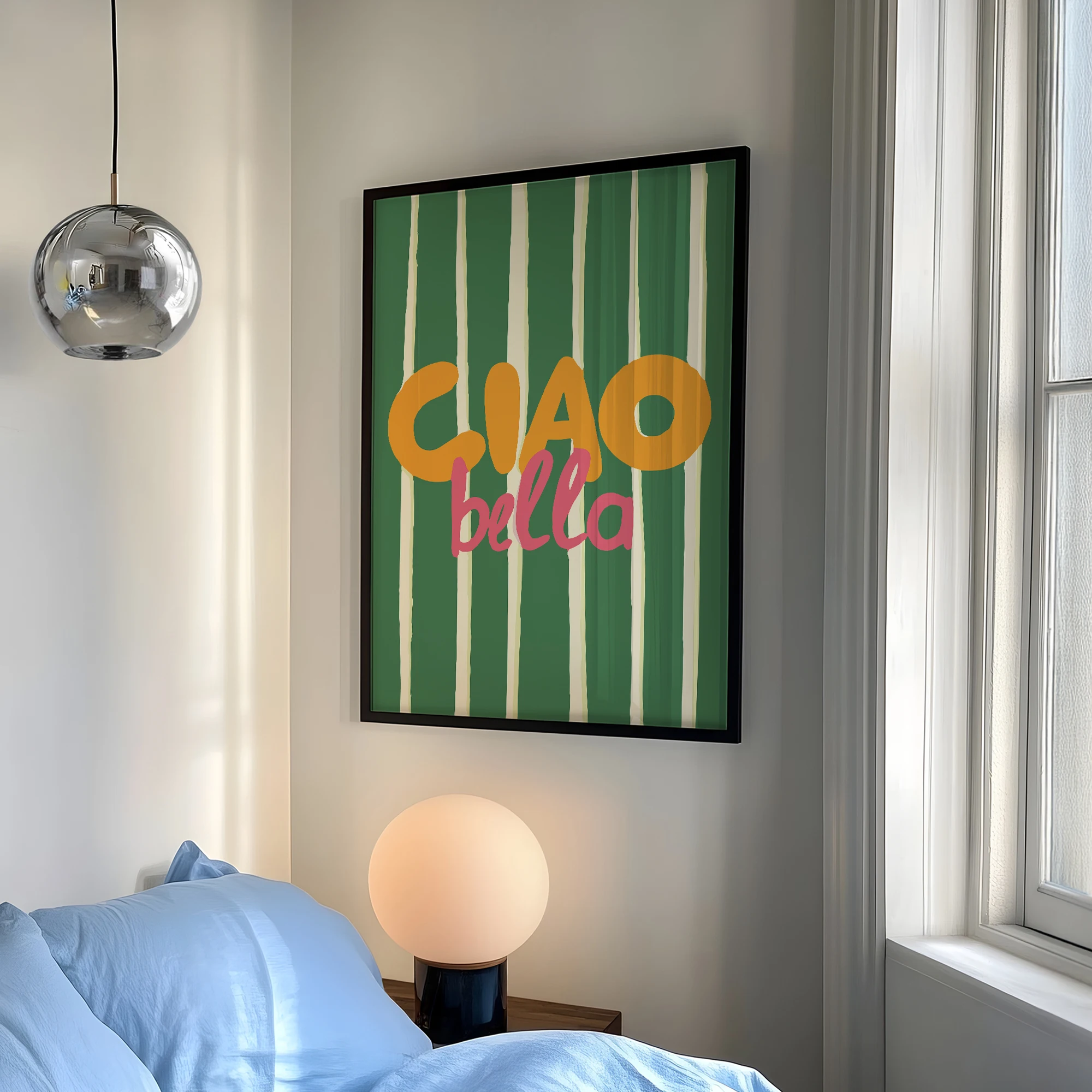 1pc Ciao Bella Vintage Italian-Inspired Wall Art Print Canvas Poster For Kitchen Bed Living Bath Dorm, Indoor Decoration