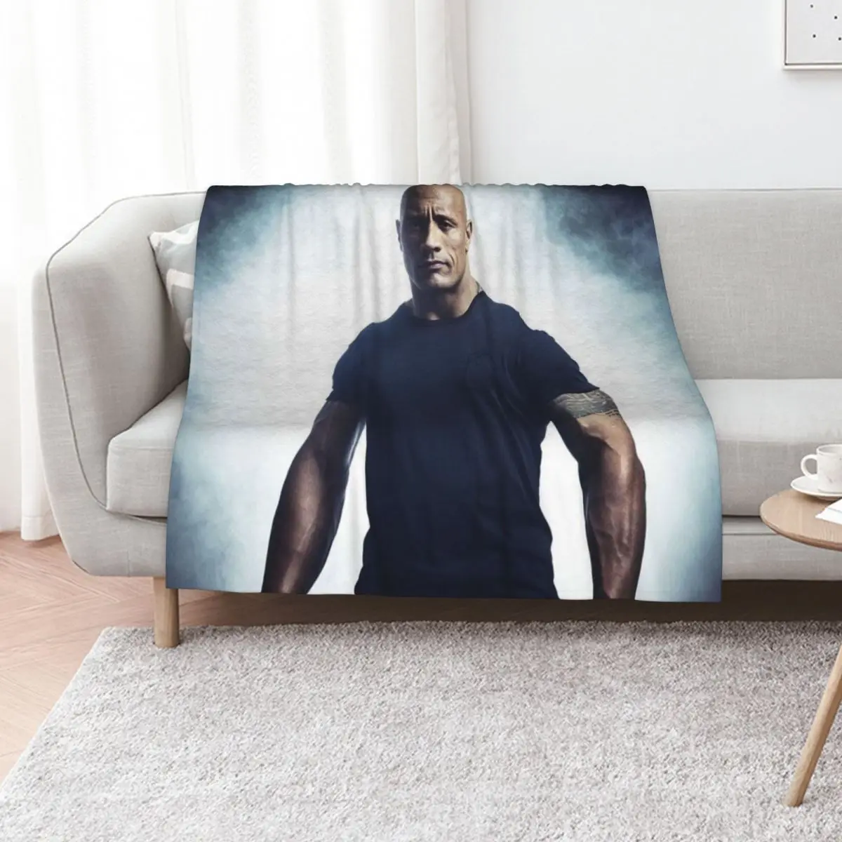 

dwayne johnson Throw Blanket Sofa Throw Softest Single Flannel Blankets