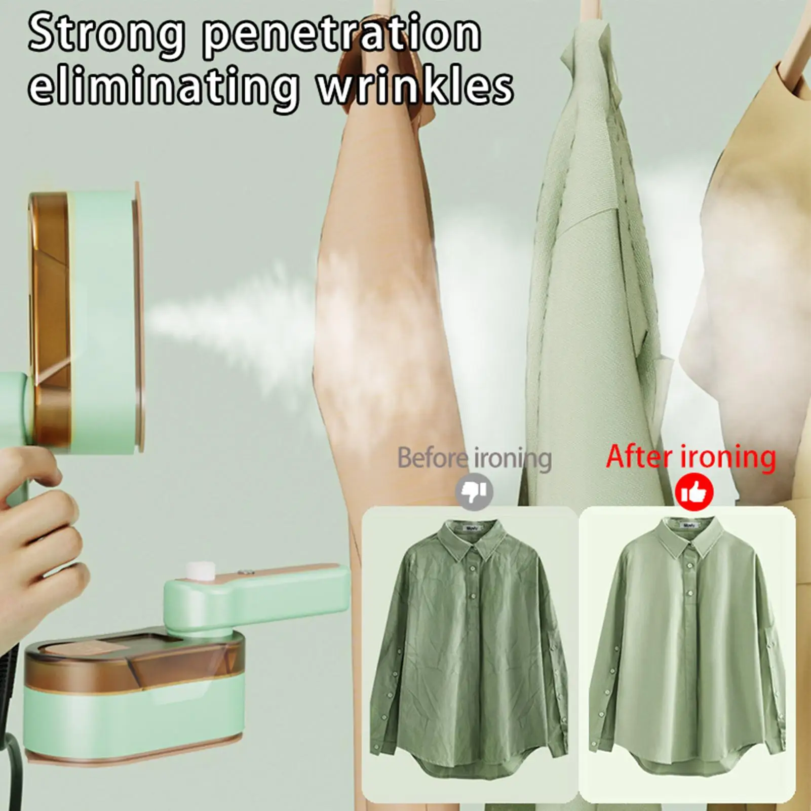 

Отпариватель для одежды, портативные отпариватели для ткани, дорожные 180-градусные поворотные ручки, классическая рубашка, одежда, паровой утюг для одежды