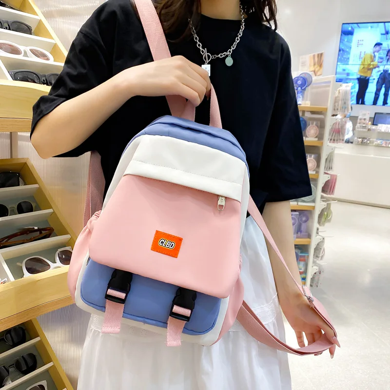 Mittelschule Rucksäcke einfache Kontrast farbe kleinen Rucksack aus Sen-Serie in trend igen College-Stil cool Gefühl Mädchen Taschen