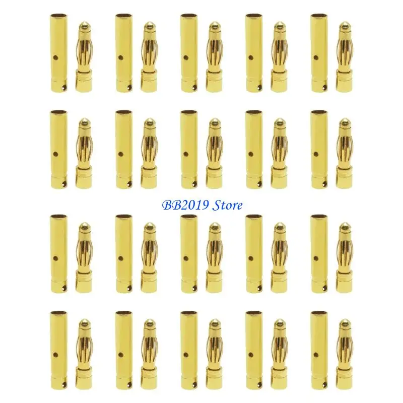 

Q0KB 20 Pair Gold Plated Copper Banana Plugs Motor ESC Connectors
