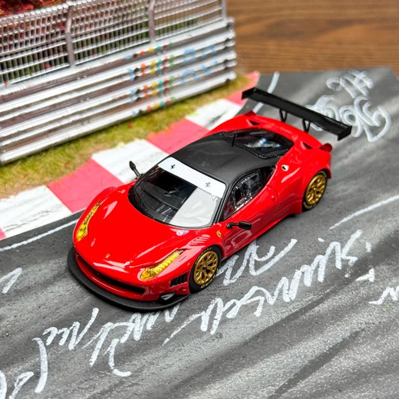 

TW Tarmac Works, масштаб 1:64, 458 Italia GT3, модель автомобиля из сплава, статическая коллекция, украшенные праздничные подарки, игрушки