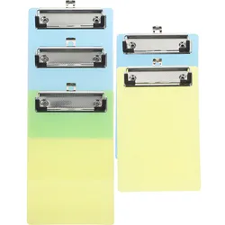 5pcs A6 Clipboard Plastic Writing Pad Memo Clip Board File Folders Document Holders Office School Stationery Random Color